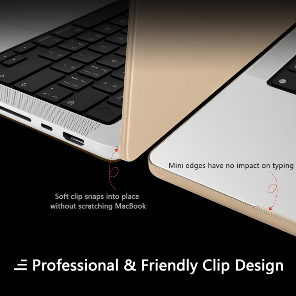 TWOLSKOO MacBook Pro M1/M4 Uyumlu Klf (14 in)-Matte Gold