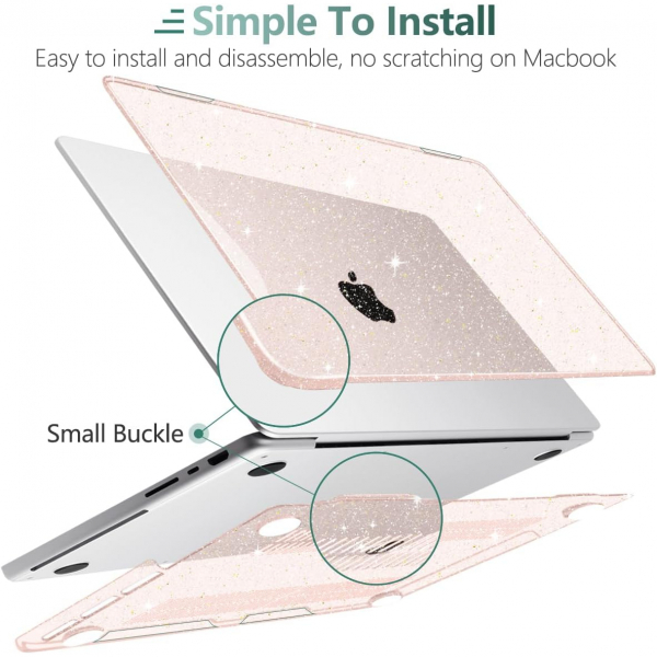 TWOLSKOO MacBook Pro M1/M4 Uyumlu Klf (14 in)-Glitter Starlight