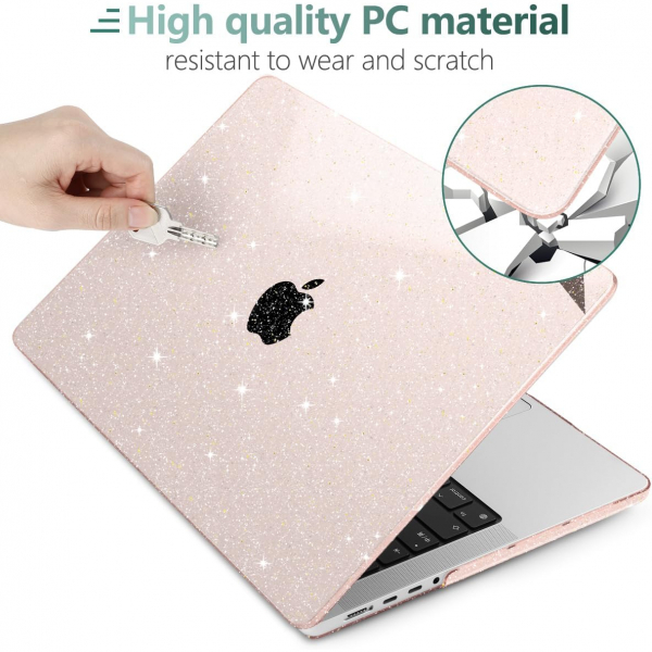 TWOLSKOO MacBook Pro M1/M4 Uyumlu Klf (14 in)-Glitter Starlight