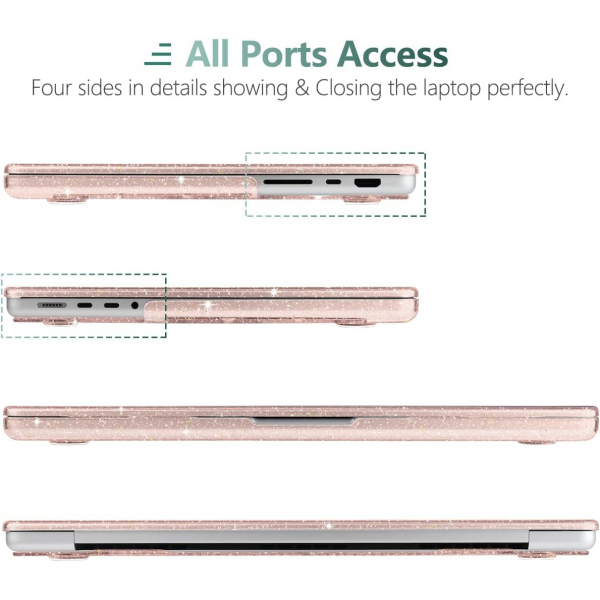 TWOLSKOO MacBook Pro M1/M4 Uyumlu Klf (14 in)-Glitter Starlight