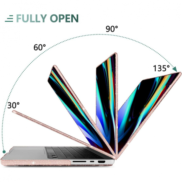 TWOLSKOO MacBook Pro M1/M4 Uyumlu Klf (14 in)-Glitter Starlight