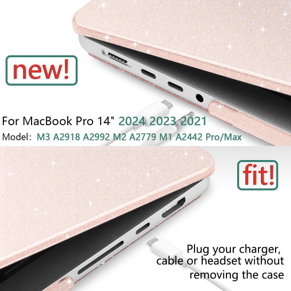 TWOLSKOO MacBook Pro M1/M4 Uyumlu Klf (14 in)-Glitter Starlight
