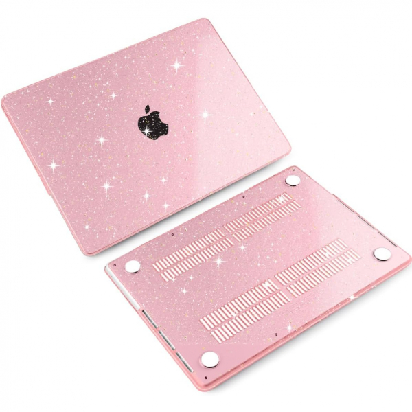 TWOLSKOO MacBook Pro M1/M4 Uyumlu Klf (14 in)-Glitter Pink