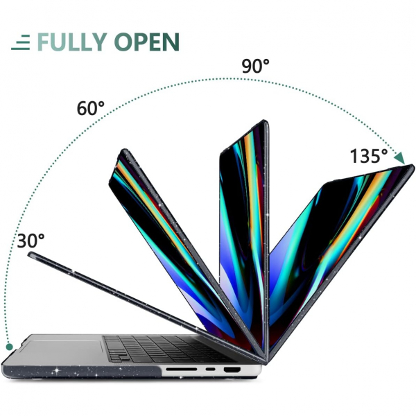 TWOLSKOO MacBook Pro M1/M4 Uyumlu Klf (14 in)-Glitter Black