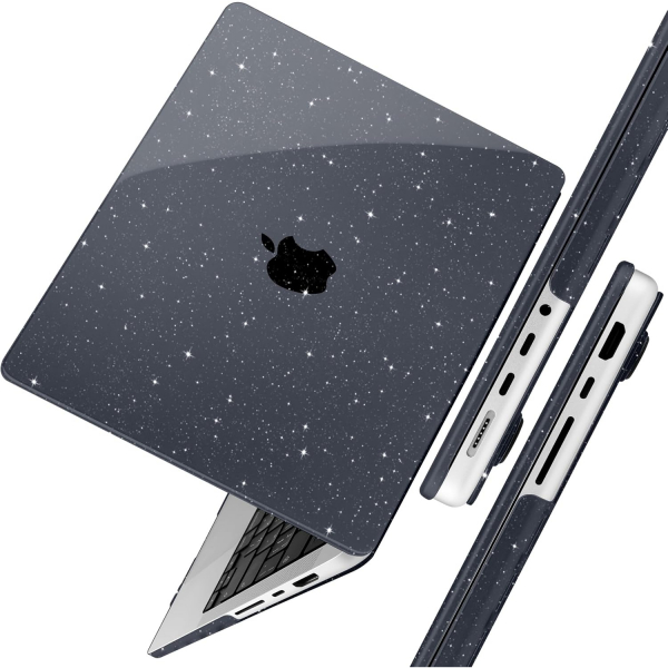 TWOLSKOO MacBook Pro M1/M4 Uyumlu Klf (14 in)-Glitter Black