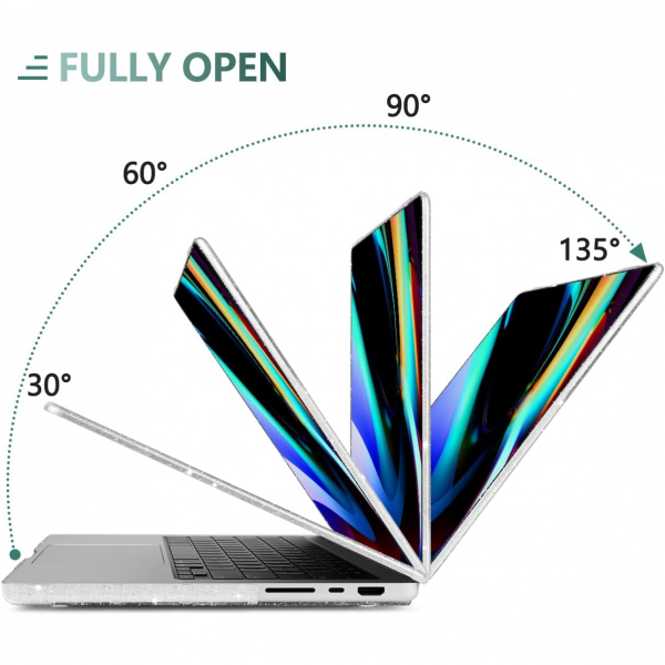 TWOLSKOO MacBook Pro M1/M4 Uyumlu Klf (14 in)-Glitter Clear