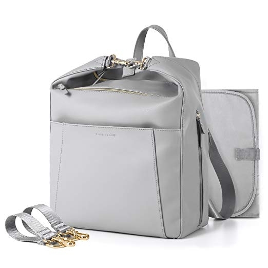 mommore PU Deri Bebek Bakm antas-Gray