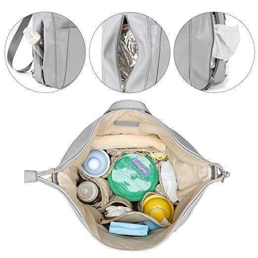 mommore PU Deri Bebek Bakm antas-Gray