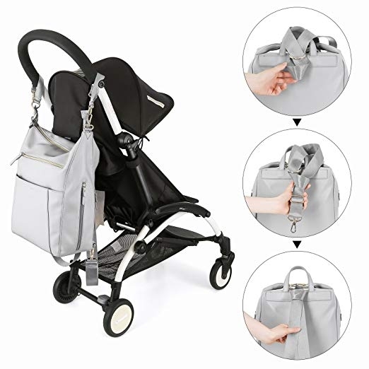 mommore PU Deri Bebek Bakm antas-Gray
