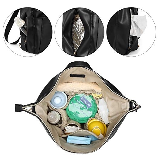 mommore PU Deri Bebek Bakm antas-Black