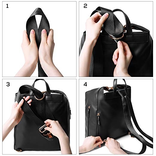 mommore PU Deri Bebek Bakm antas-Black