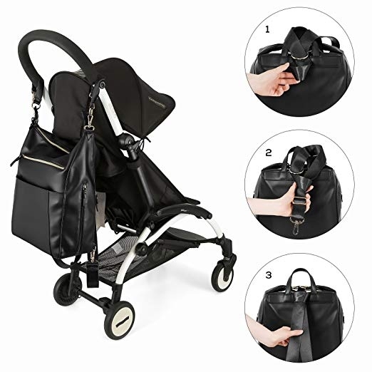 mommore PU Deri Bebek Bakm antas-Black