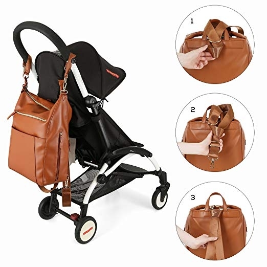 mommore PU Deri Bebek Bakm antas-Brown