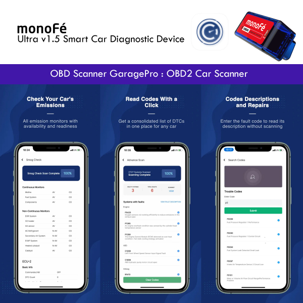 monoFe GaragePro Ultra v1.5 OBD 2 Ara� Tan� Cihaz�
