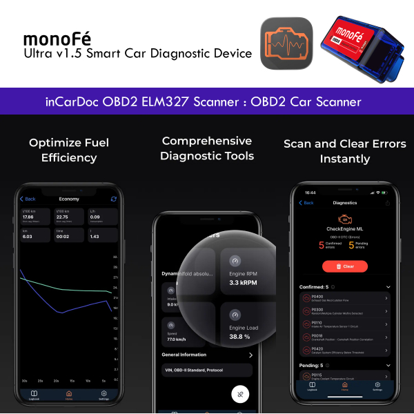 monoFe inCarDoc Ultra v1.5 OBD 2 Ara� Tan� Cihaz�