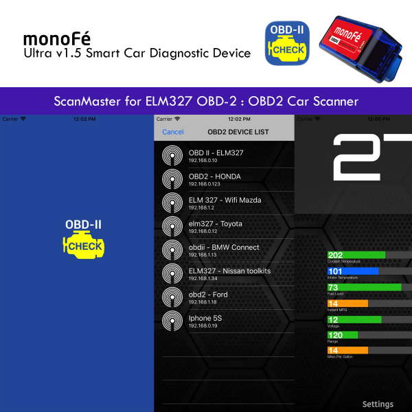 monoFe ScanMaster Ultra v1.5 OBD 2 Ara� Tan� Cihaz�