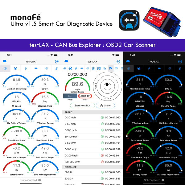 monoFe tesLAX Ultra v1.5 OBD 2 Ak�ll� Ara� Tan� Cihaz� 