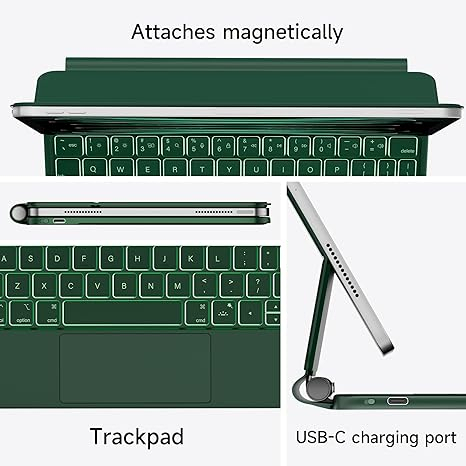 nimin Standl iPad Air M2 Klavyeli Klf (11 in)-Green