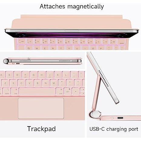 nimin Standl iPad Air M2 Klavyeli Klf (11 in)-Pink