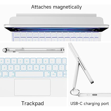 nimin Standl iPad Air M2 Klavyeli Klf (11 in)-White