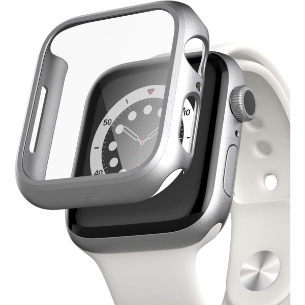 pzoz Apple Watch 4 Ekran Koruyucu Bumper K�l�f (40mm)-Silver
