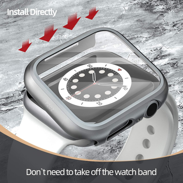 pzoz Apple Watch 4 Ekran Koruyucu Bumper K�l�f (40mm)-Silver
