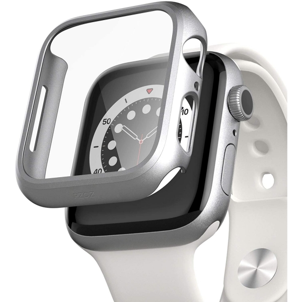 pzoz Apple Watch 4 Ekran Koruyucu Bumper Klf (44mm)-Silver