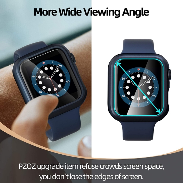 pzoz Apple Watch 4 Ekran Koruyucu Bumper Klf (44mm)-Blue