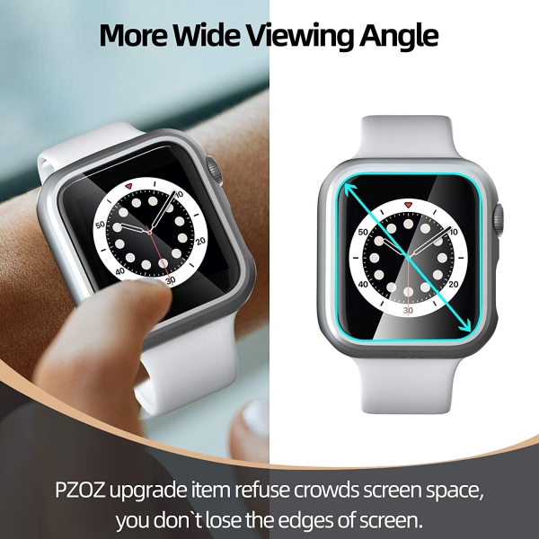 pzoz Apple Watch 4 Ekran Koruyucu Bumper Klf (44mm)-White
