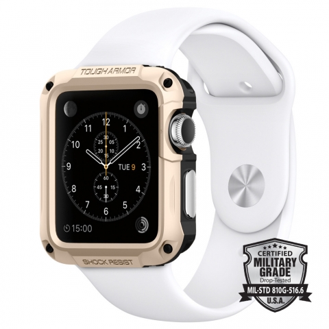 Spigen Apple Watch Case Tough Armor (42mm) Klf (MIL-STD-810G)-Champagne Gold