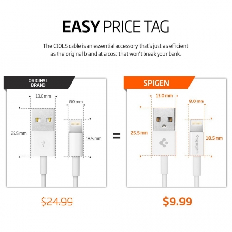 Spigen C10LS Apple Lightning arj Kablosu Made For Apple - SGP11575