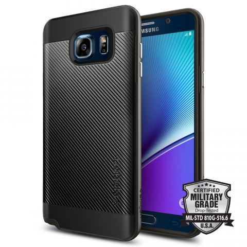 Spigen Galaxy Note 5 Neo Hybrid Carbon (MIL-STD-810G) Klf-Gunmetal