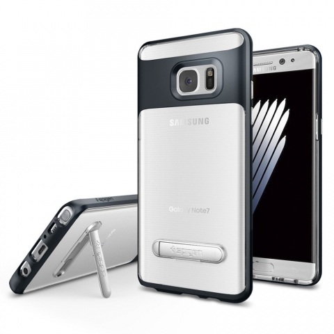 Spigen Galaxy Note 7 Case Crystal Hybrid-Metal Slate