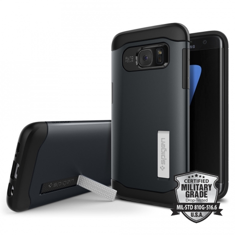 Spigen Galaxy S7 Edge Case Slim Armor-Metal Slate