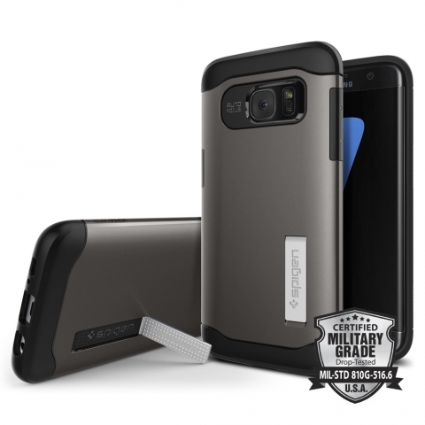 Spigen Galaxy S7 Edge Case Slim Armor-Gunmetal