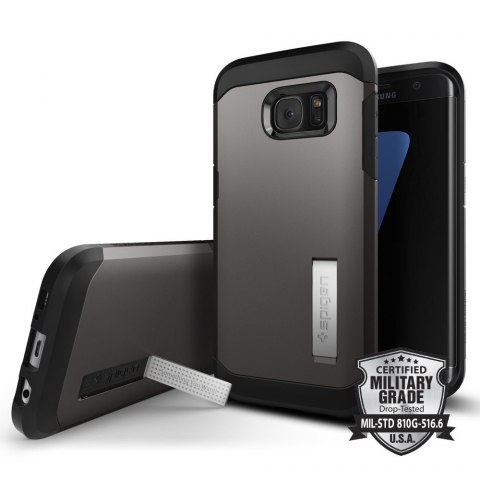 Spigen Galaxy S7 Edge Case Tough Armor (MIL-STD-810G)-Gunmetal