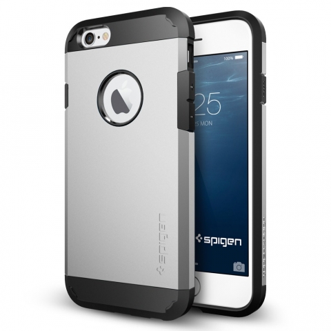 Spigen iPhone 6 Case Tough Armor (4.7) Klf Kasa-Satin Silver