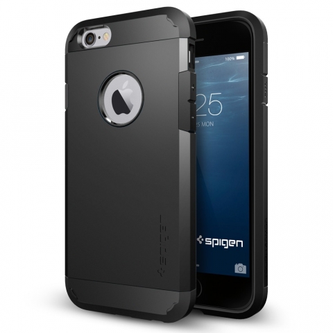 Spigen iPhone 6 Case Tough Armor (4.7) Klf Kasa-Smooth Black