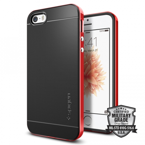 Spigen iPhone SE / 5S / 5 Neo Hybrid (MIL-STD-810G) Klf-Dante Red