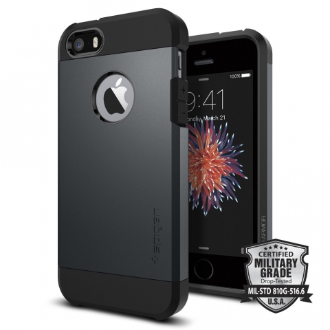 Spigen iPhone SE/5S/5 Tough Armor (MIL-STD-810G) Klf-Metal Slate