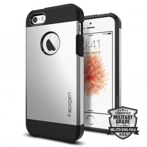 Spigen iPhone SE/5S/5 Tough Armor (MIL-STD-810G) Klf-Satin Silver