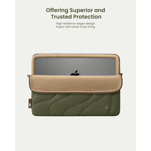 tomtoc 360 Terra Puffy MacBook Air/Pro anta(13 in)-Greenlands