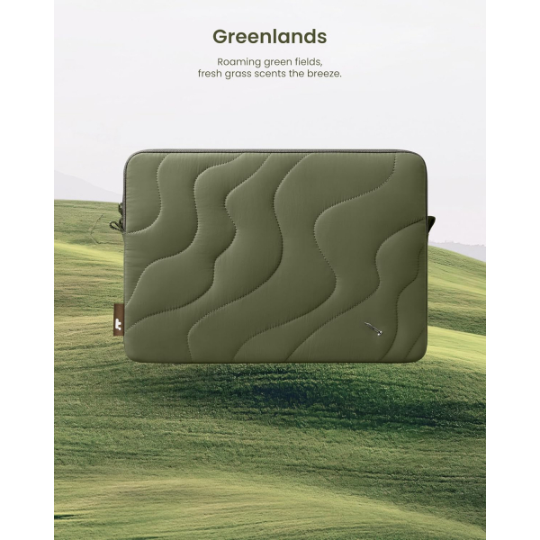 tomtoc 360 Terra Puffy MacBook Air/Pro anta(13 in)-Greenlands