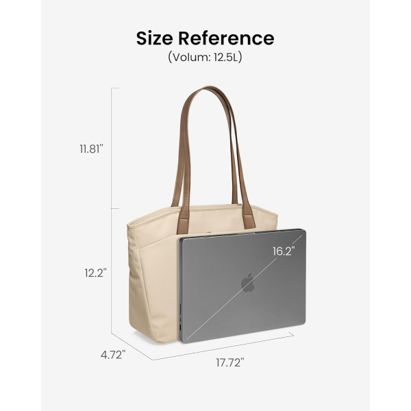 tomtoc Versatile-T23 Tote Laptop antas (15-16 in)-Khaki 