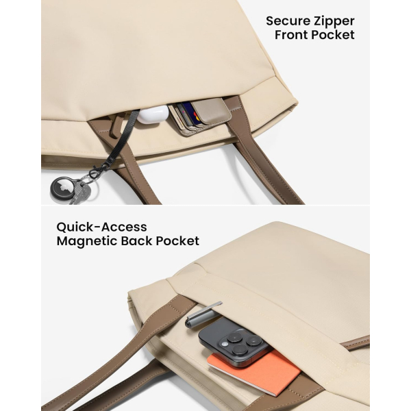 tomtoc Versatile-T23 Tote Laptop antas (15-16 in)-Khaki 