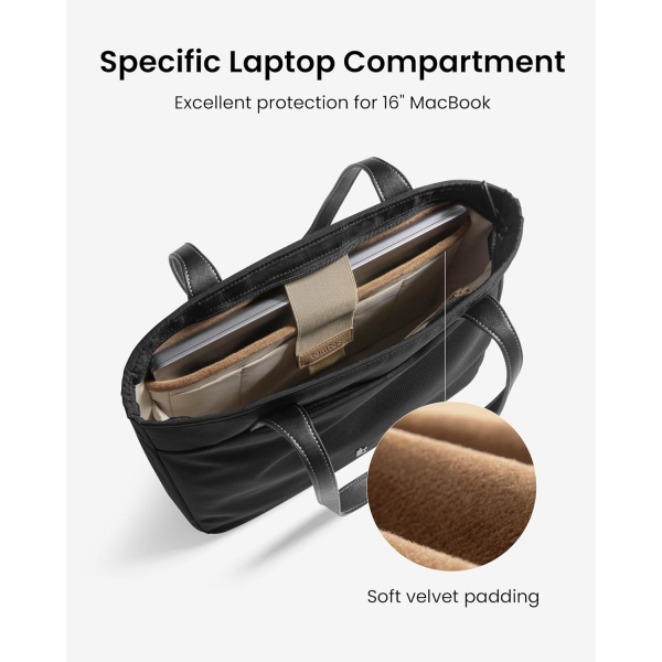 tomtoc Versatile-T23 Tote Laptop antas (15-16 in)-Black 
