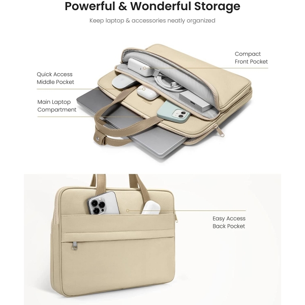 tomtoc A12 Laptop Omuz antas (13-14 in) -Beige