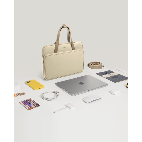 tomtoc A12 Laptop Omuz antas (13-14 in) -Beige