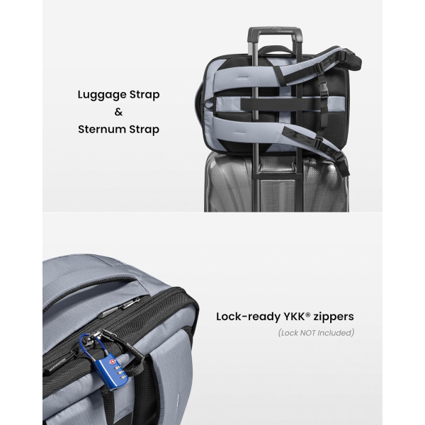 tomtoc Navigator T66 Ripstop Laptop S�rt �antas� (28 L)-Silver Gray