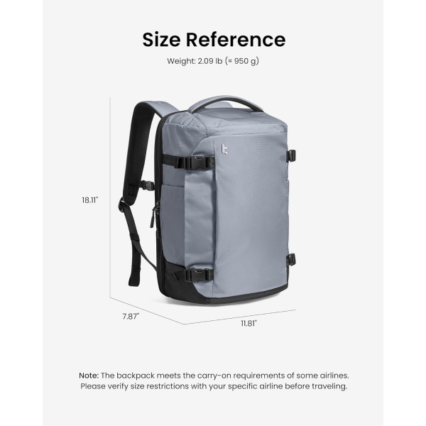 tomtoc Navigator T66 Ripstop Laptop S�rt �antas� (28 L)-Silver Gray
